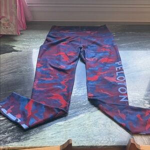 Peloton leggings by WITH - Red and Blue Camo
